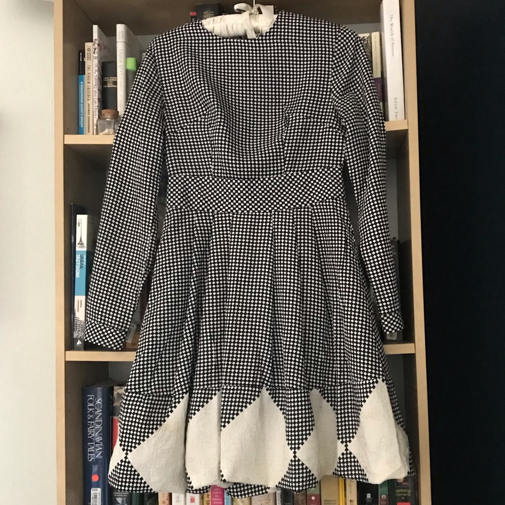 Ulyana Sergeenko Black and white gingham Dress